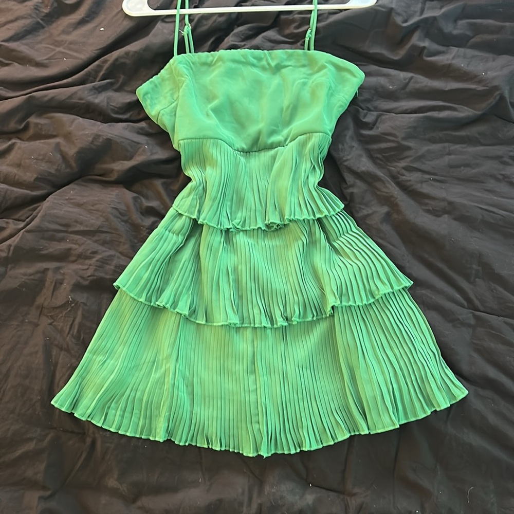 Green mini dress
